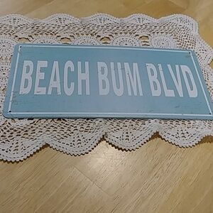 Beach Theme decor, Beach Bum Blvd Metal Sign, NWOT